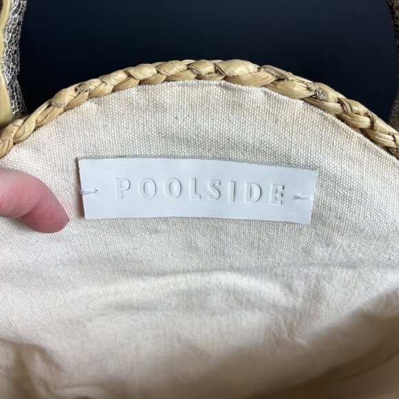 FLAWED, READ -- POOLSIDE Daisy Embroidery Maxine Straw Beach Tote Bag Purse - Picture 11 of 12